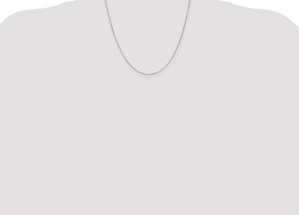 14K White Gold Box with Lobster Clasp Chain (Style WLB040L-20)