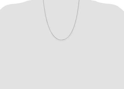14K White Gold Box with Lobster Clasp Chain (Style WLB040L-22)