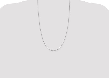 14K White Gold Box with Lobster Clasp Chain (Style WLB040L-26)