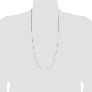 14K White Gold Box with Lobster Clasp Chain (Style WLB040L-30)