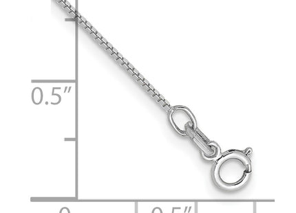14K white gold box link anklet, alternate view