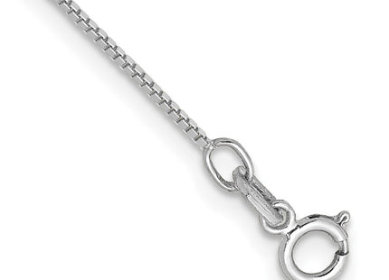 14K white gold box link anklet