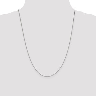 14K White Gold Box with Lobster Clasp Chain (Style WLB050L-24)