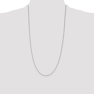 14K White Gold Box with Lobster Clasp Chain (Style WLB050L-28)
