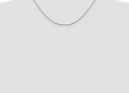 14K White Gold Box with Lobster Clasp Chain (Style WLB095-16)