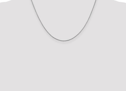 14K white gold box link anklet