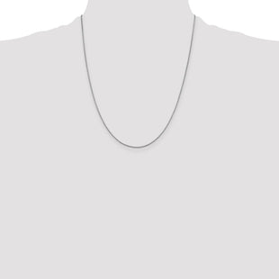 14K White Gold Box with Lobster Clasp Chain (Style WLB095-22)