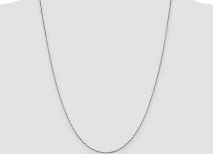 14K White Gold Box with Lobster Clasp Chain (Style WLB095-24)