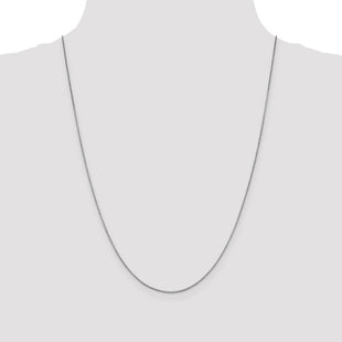 14K White Gold Box with Lobster Clasp Chain (Style WLB095-24)