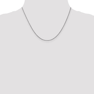 14K White Gold Box with Lobster Clasp Chain (Style WLB100-18)