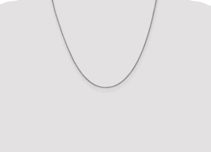 14K White Gold Box with Lobster Clasp Chain (Style WLB100-20)