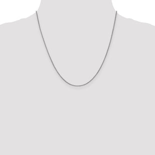 14K White Gold Box with Lobster Clasp Chain (Style WLB100-20)