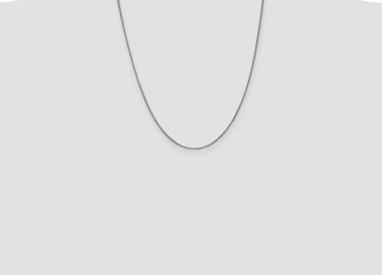 14K White Gold Box with Lobster Clasp Chain (Style WLB100-22)