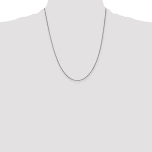 14K White Gold Box with Lobster Clasp Chain (Style WLB100-22)