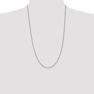 14K White Gold Box with Lobster Clasp Chain (Style WLB100-26)