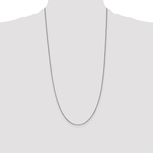 14K White Gold Box with Lobster Clasp Chain (Style WLB100-28)
