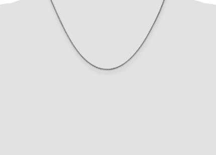 14K White Gold Box with Lobster Clasp Chain (Style WLB105-18)
