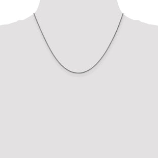 14K White Gold Box with Lobster Clasp Chain (Style WLB105-18)