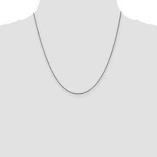 14K White Gold Box with Lobster Clasp Chain (Style WLB105-20)