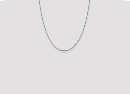 14K White Gold Box with Lobster Clasp Chain (Style WLB105-22)