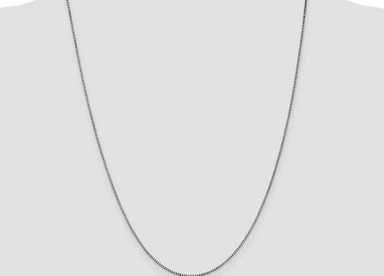 14K White Gold Box with Lobster Clasp Chain (Style WLB105-24)