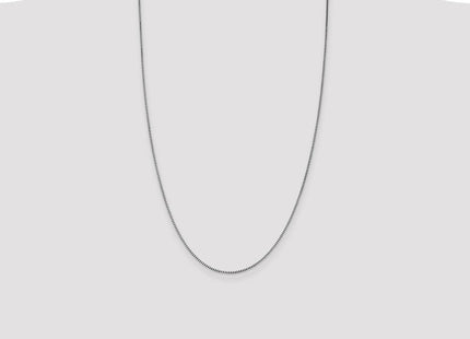 14K White Gold Box with Lobster Clasp Chain (Style WLB105-26)