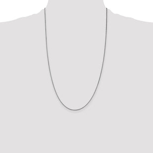 14K White Gold Box with Lobster Clasp Chain (Style WLB105-26)