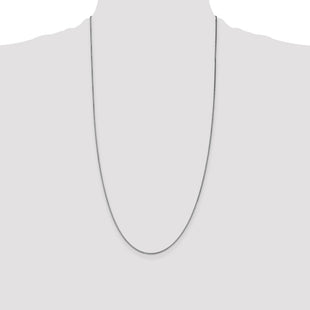 14K White Gold Box with Lobster Clasp Chain (Style WLB105-28)