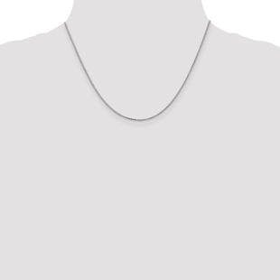 14K White Gold Box with Lobster Clasp Chain (Style WLB110-18)