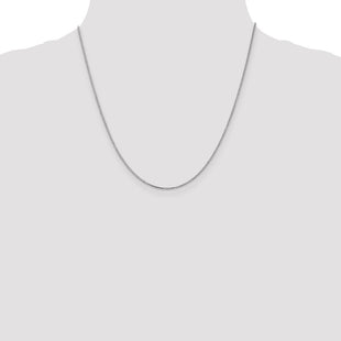 14K White Gold Box with Lobster Clasp Chain (Style WLB110-20)