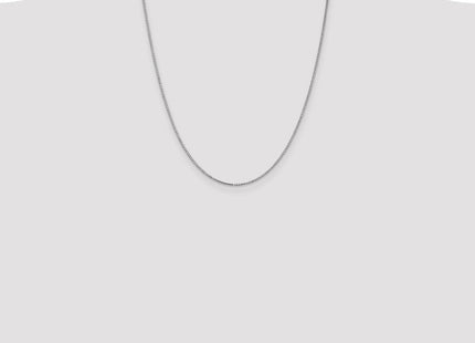 14K White Gold Box with Lobster Clasp Chain (Style WLB110-22)