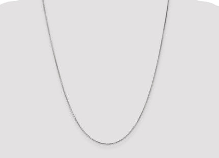 14K White Gold Box with Lobster Clasp Chain (Style WLB110-24)