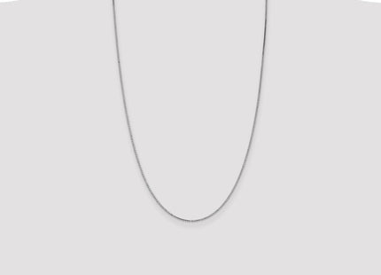 14K White Gold Box with Lobster Clasp Chain (Style WLB110-26)
