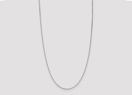 14K White Gold Box with Lobster Clasp Chain (Style WLB110-28)