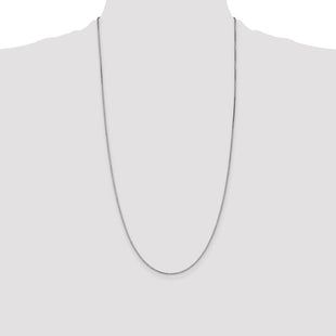 14K White Gold Box with Lobster Clasp Chain (Style WLB110-28)