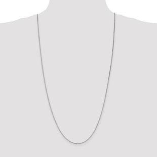 14K White Gold Box with Lobster Clasp Chain (Style WLB110-30)