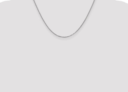 14K White Gold Box with Lobster Clasp Chain (Style WLB125-18)