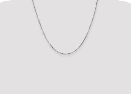 14K White Gold Box with Lobster Clasp Chain (Style WLB125-20)