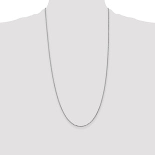 14K White Gold Box with Lobster Clasp Chain (Style WLB125-28)
