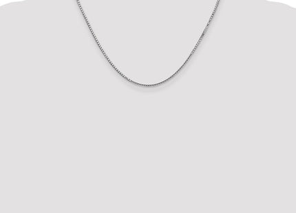 14K White Gold Box with Lobster Clasp Chain (Style WLB150-18)