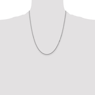 14K White Gold Box with Lobster Clasp Chain (Style WLB150-22)