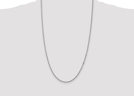 14K White Gold Box with Lobster Clasp Chain (Style WLB150-26)