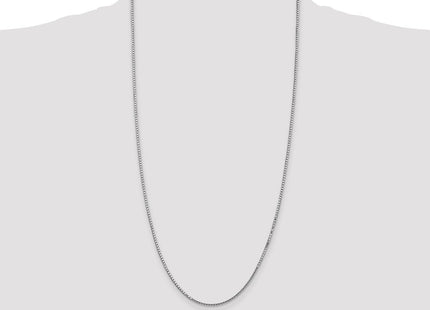 14K White Gold Box with Lobster Clasp Chain (Style WLB150-28)