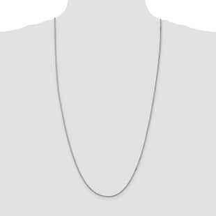 14K White Gold Box with Lobster Clasp Chain (Style WLB150-30)