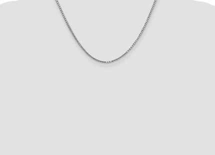 14K White Gold Box with Lobster Clasp Chain (Style WLB200-18)