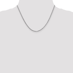 14K White Gold Box with Lobster Clasp Chain (Style WLB200-18)