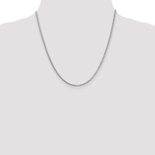 14K White Gold Box with Lobster Clasp Chain (Style WLB200-20)