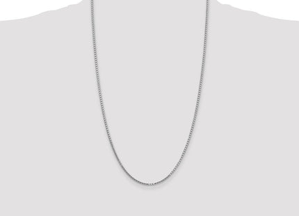 14K White Gold Box with Lobster Clasp Chain (Style WLB200-26)