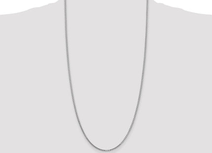 14K White Gold Box with Lobster Clasp Chain (Style WLB200-28)