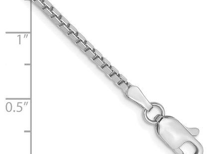 14K White Gold Box with Lobster Clasp Bracelet (Style WLB200-7)